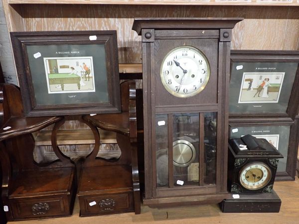 A SLATE MANTEL CLOCK