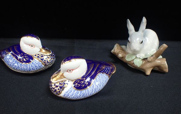 TWO CROWN DERBY DUCKS