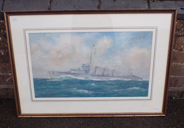 PERCY F.S. SPENCE; NAVAL DESTROYER AT SEA