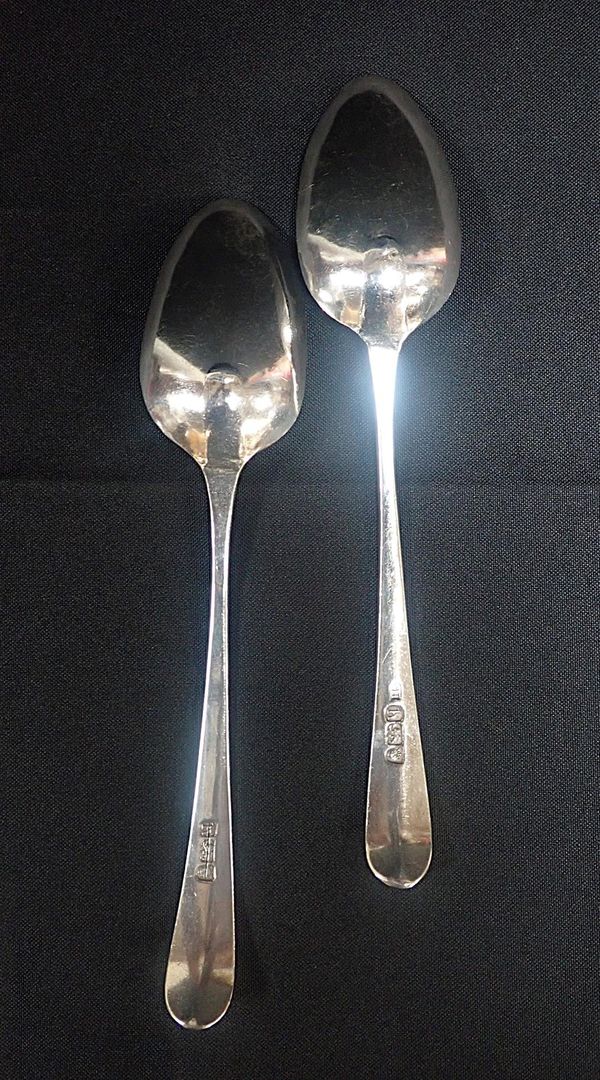 A PAIR OF SILVER TABLESPOONS, CHARLES HOUGHTON