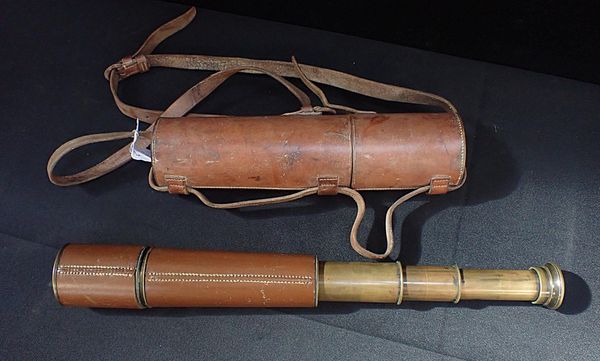 A DOLLOND, LONDON THREE-DRAW TELESCOPE