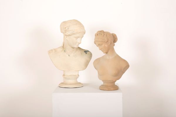 TWO BUSTS OF CLASSICAL MAIDENS