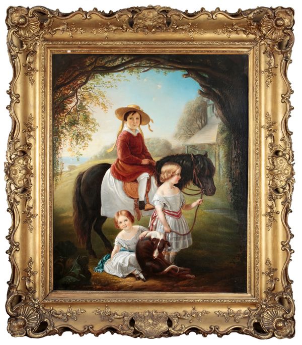 ADRIEN WULFFAERT (1804-1873) 'Henry, Julia & Charlotte Coape at Mirables, Isle of Wight'