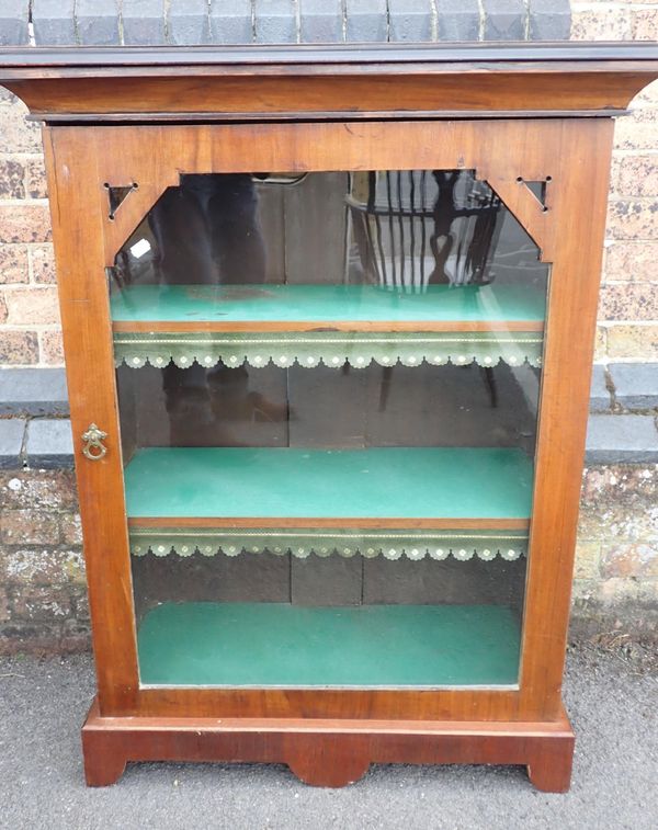 A VICTORIAN WALNUT PIER CABINET, WITH GOTHIC DETAIL