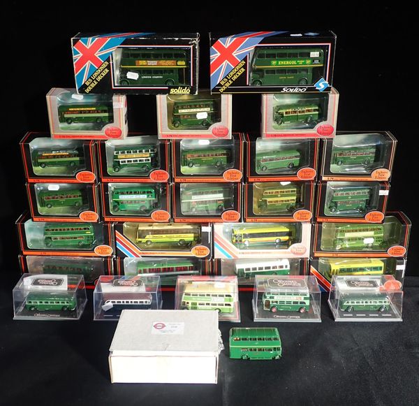 A COLLECTION OF DIE CAST BUSES AND COACHES