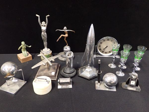 A COLLECTION OF ART DECO DESK ITEMS