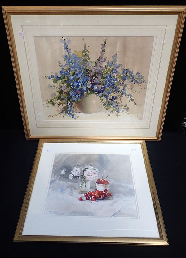 PAMELA KAY, b.1939: 'ROSES, DAISIES AND CHERRIES'