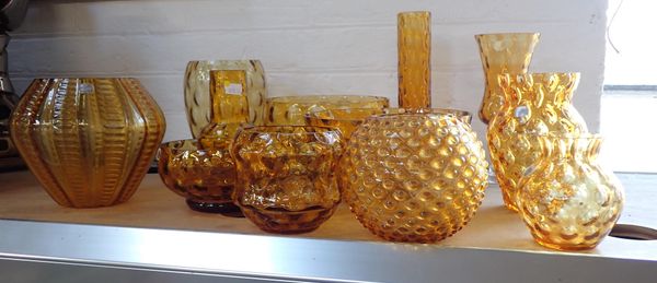 BOHEMIA GLASS: A COLLECTION OF MID-CENTURY AMBER GLASS VASES