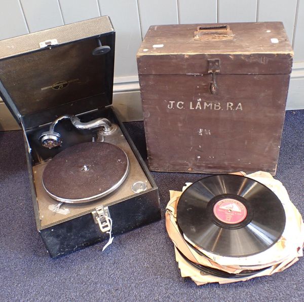 A COLUMBIA PORTABLE GRAMOPHONE, MODEL 211H