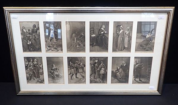 A FRAMED OF SET OF 'PILGRIM'S PROGRESS' POSTCARDS