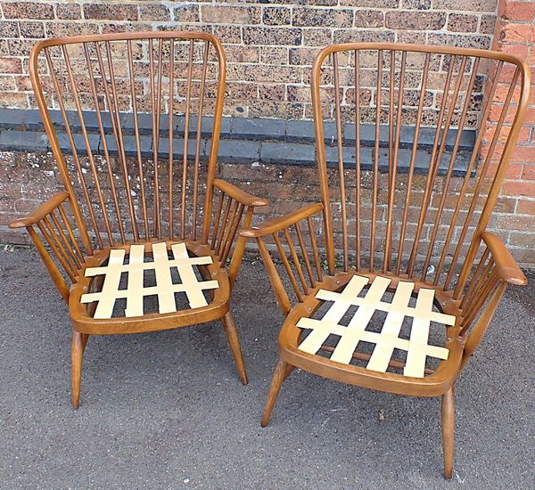 A PAIR OF ERCOL MODEL 913 ARMCHAIRS