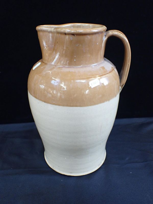 A LARGE SALTGLAZED STONEWARE PITCHER