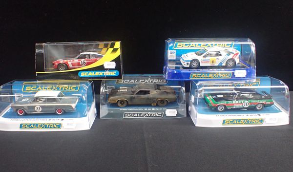 FIVE BOXED SCALEXTRIC 'FORD' CARS