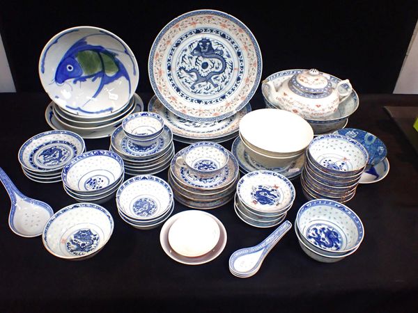 A QUANTITY OF CHINESE RICE WARE