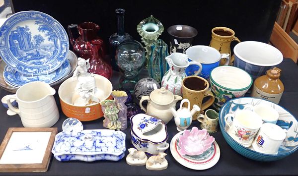 A COLLECTION OF GLASSWARE AND CERAMICS