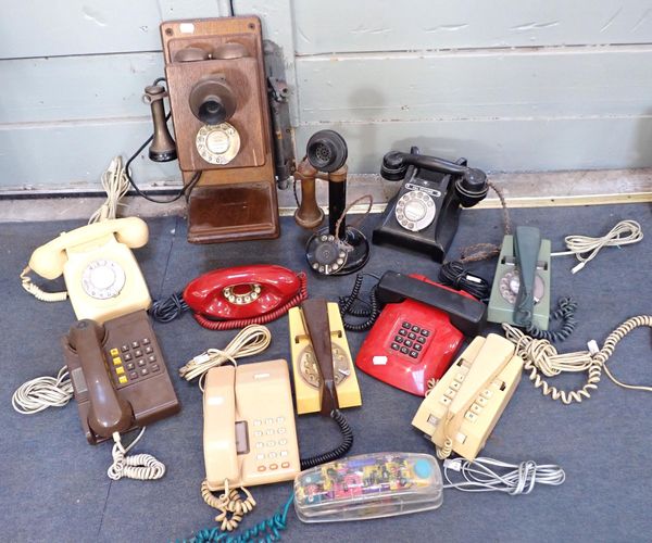 TWELVE VINTAGE TELEPHONES