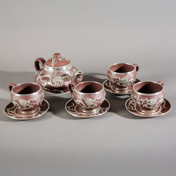 A CHINESE YIXING TEA SERVICE