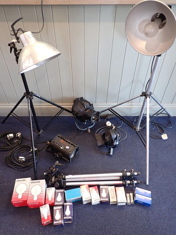TWO THEATRE LIGHTS, ONE 'STRAND ELECTRIC'