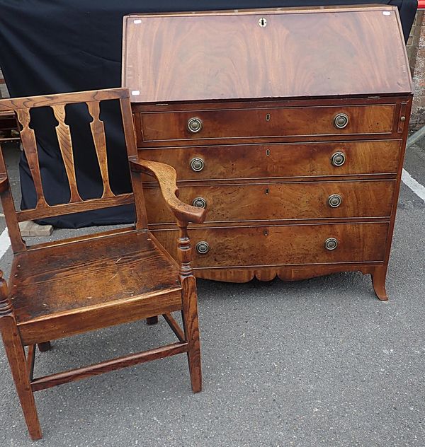 A GEORGE III MAHOGANY BUREAU