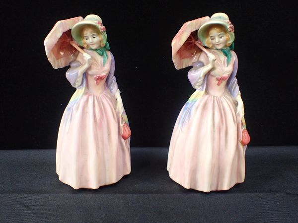 TWO ROYAL DOULTON FIGURES; 'MISS DEMURE'