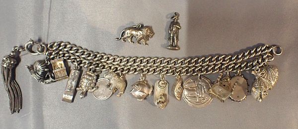 A SILVER CHARM BRACELET