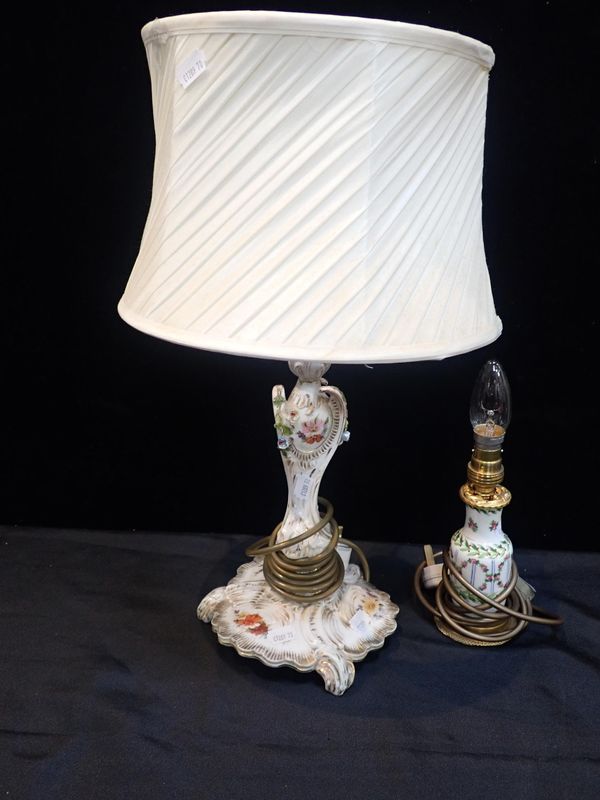 A ROCOCO STYLE PORCELAIN LAMP