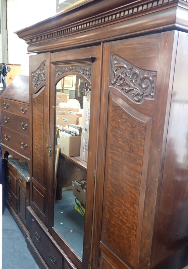 A LATE VICTORIAN THREE-PIECE BEDROOM SUITE