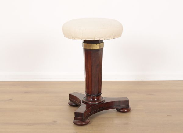 AN EARLY VICTORIAN ROSEWOOD PIANO STOOL