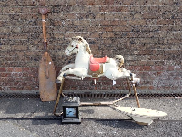 A VINTAGE MOBO 'PRAIRIE KING'  TIN ROCKING HORSE