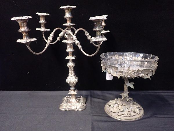 A VICTORIAN SILVER-PLATED TAZZA STAND