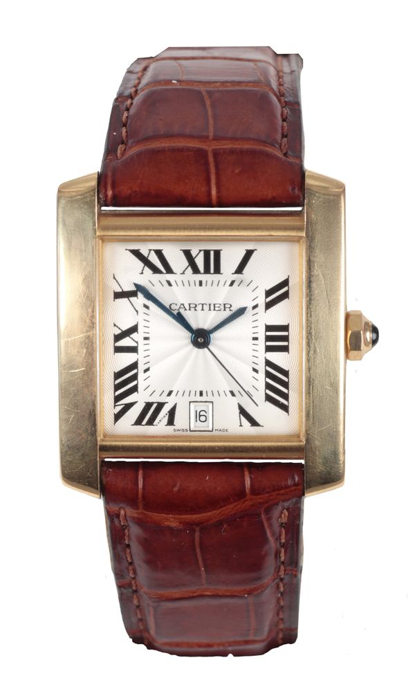 CARTIER TANK FRANCAISE: AN 18CT GOLD WRISTWATCH