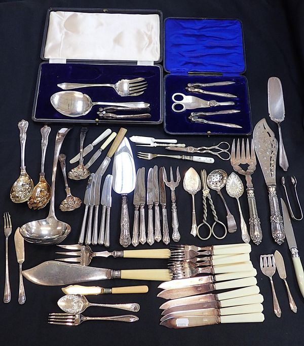 A QUANTITY OF SILVER-PLATED CUTLERY