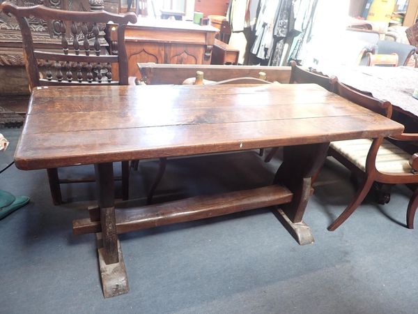 AN OAK REFECTORY TABLE