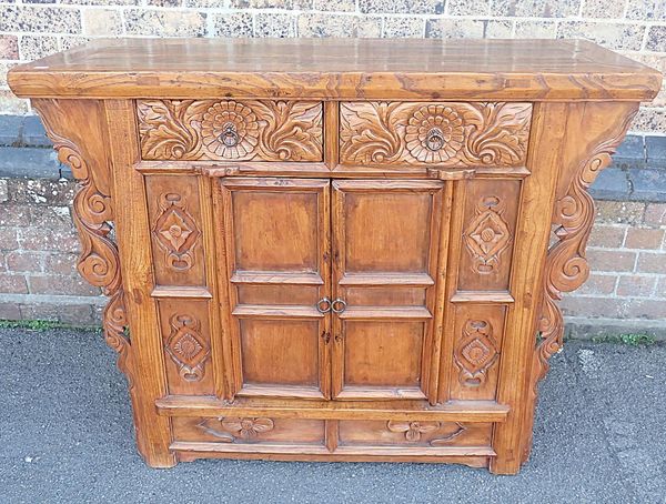 A CHINESE ELM ALTAR CABINET