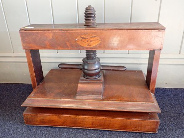 A GEORGE III MAHOGANY BOOK PRESS