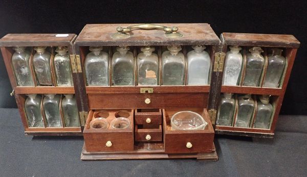 A 19th CENTURY MAHOGANY MEDICINE CABINET