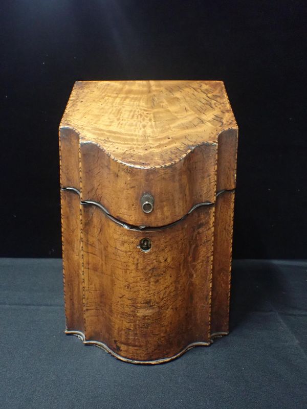 A GEORGE III MAHOGANY KNIFE BOX