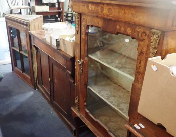 A VICTORIAN WALNUT AND MARQUETRY PIER CABINET