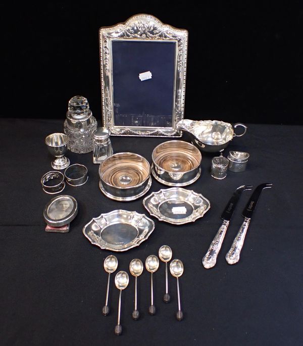 PAIR OF ELIZABETH II SILVER WINE BOTTLE HOLDERS