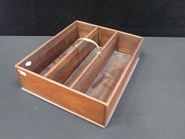 A GEORGE III MAHOGANY CUTLERY CARRIER