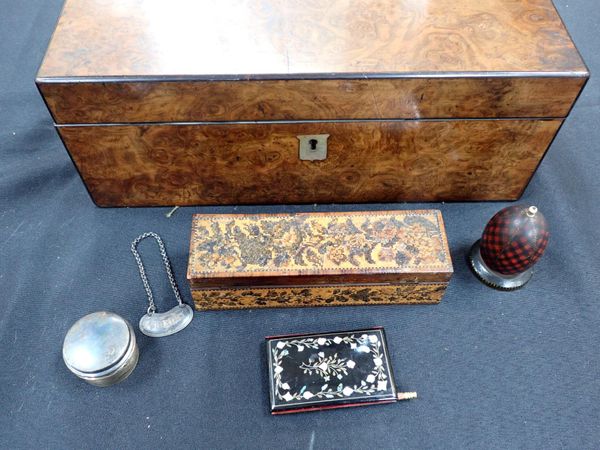 A TUNBRIDGE BOX, BY EDMUND NYE, LABELLED