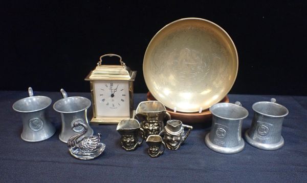 FOUR PEWTER TANKARDS COMMEMORATING THE JUBILEE AND CORONATION, 1935, 1937