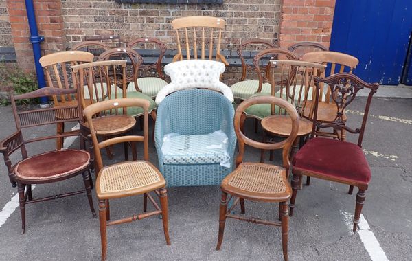 TWO LLOYD LLOOM ARMCHAIRS, ONE WITH SPLAYED ARMS