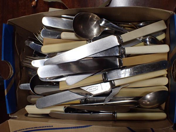 A COLLECTION OF BONE HANDLED CUTLERY