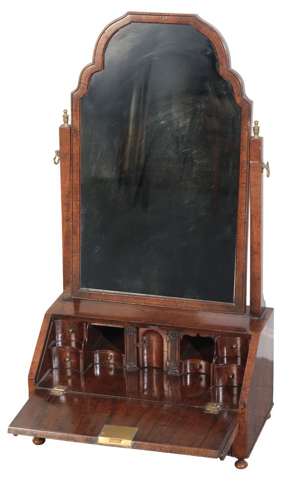 A QUEEN ANNE WALNUT DRESSING MIRROR