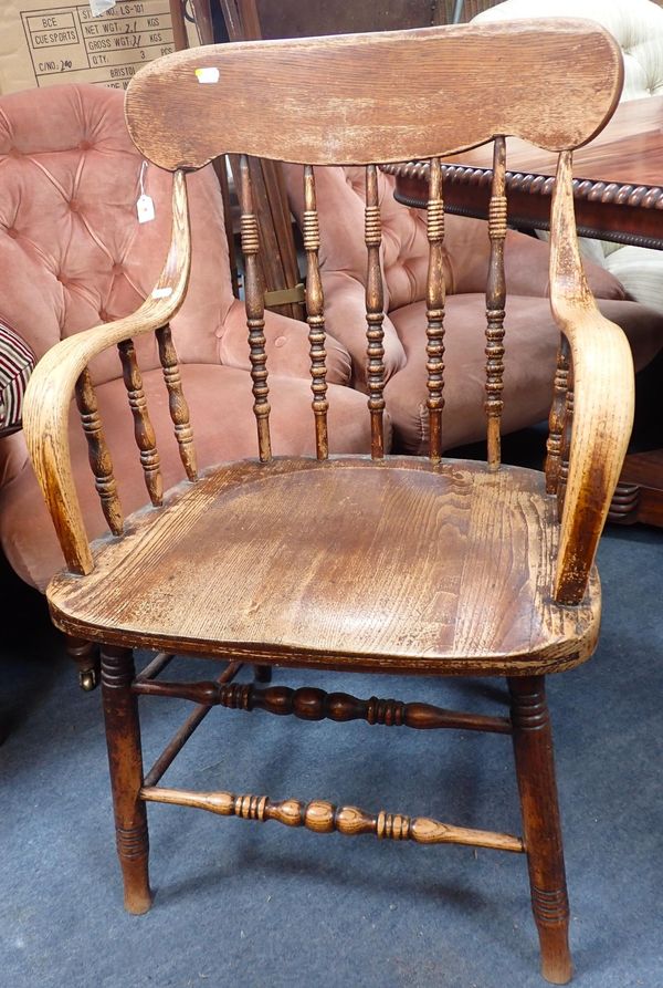 AN ASH ARMCHAIR WITH STEAMED ARMS