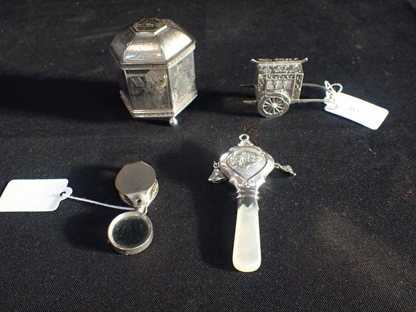 A GEORGE V SILVER BABY'S RATTLE