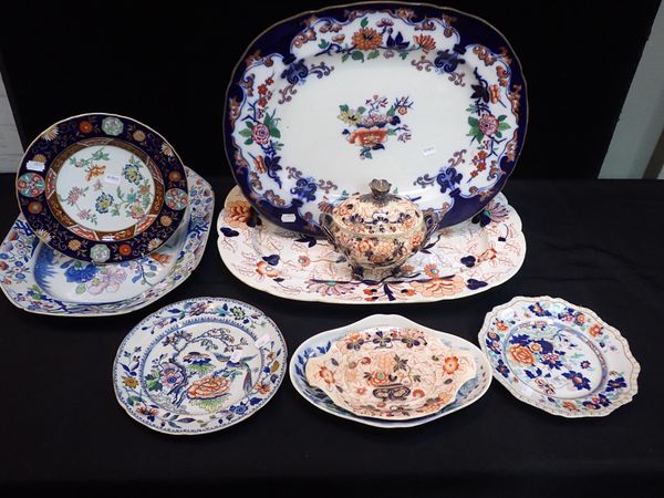 A COLLECTION OF IRONSTONE AND SIMILAR WARES