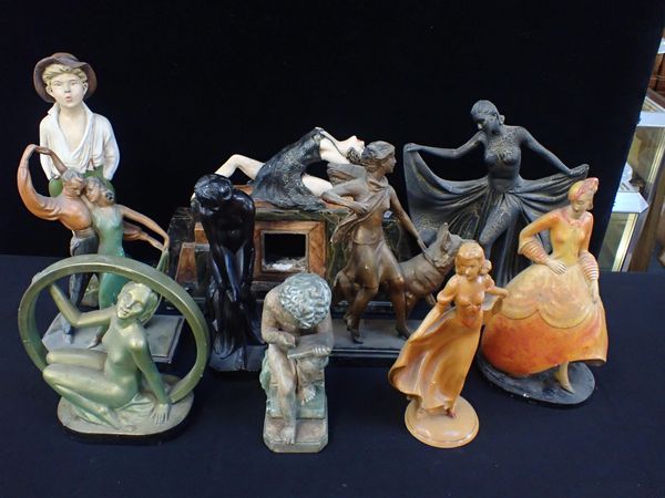 A COLLECTION OF ART DECO FIGURES