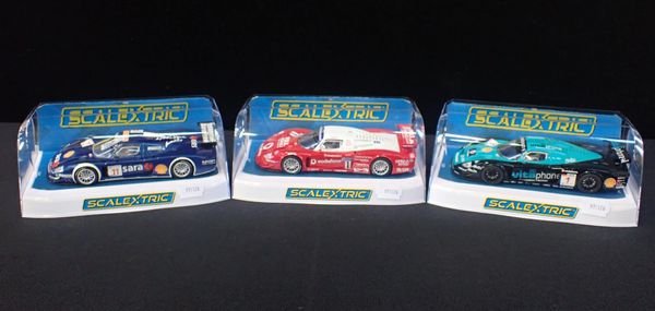 THREE BOXED SCALEXTRIC 'MASERATI' RACE CARS